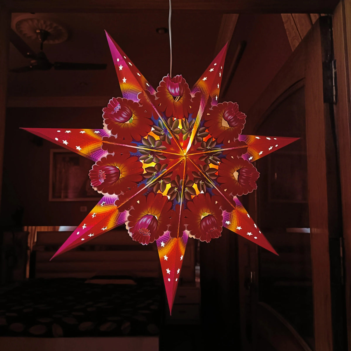 ALiLa Star Lantern Kandil For Diwali Christmas Balcony, Akash Hanging Lantern For Home Living Room Xmas Festive Decor Decoration - ALiLA