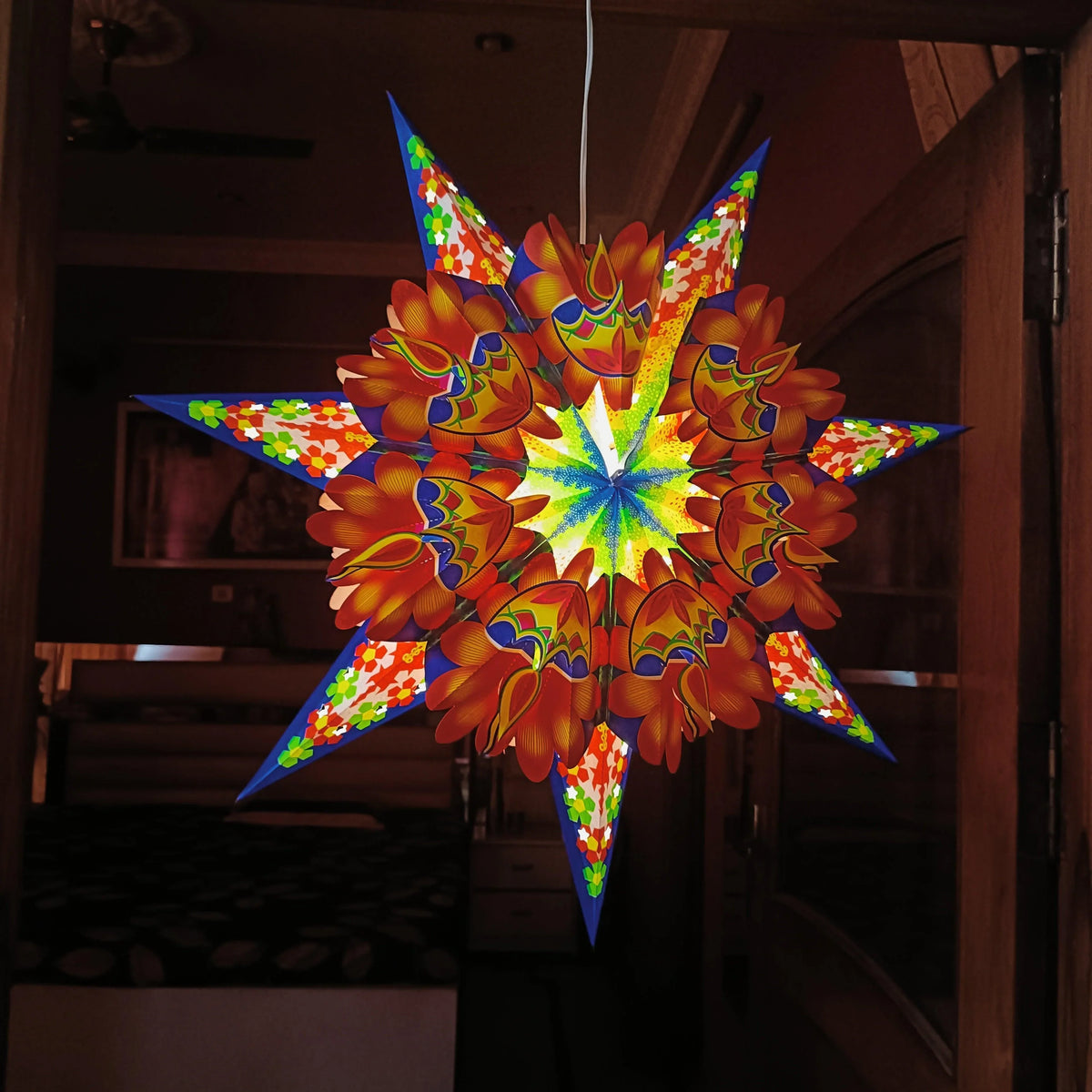 ALiLa Star Lantern Kandil For Diwali Christmas Balcony, Akash Hanging Lantern For Home Living Room Xmas Festive Decor Decoration - ALiLA