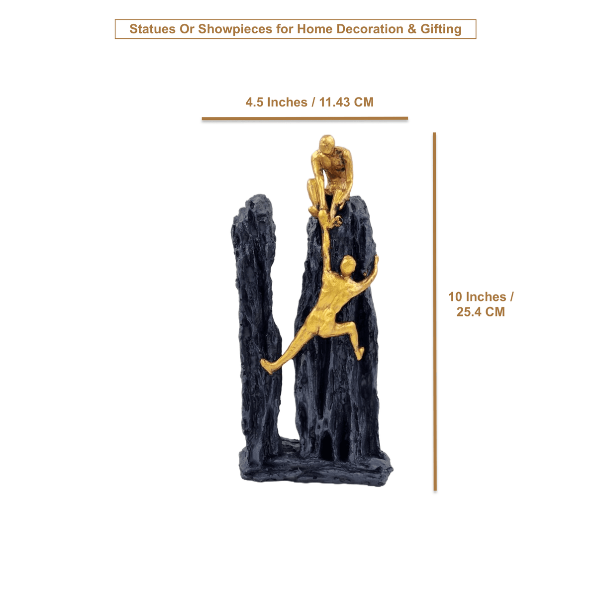 Human Climbing Mountain Statue Showpiece Idol for Gifting & Home Table Decoration Vastu Lucky, 10 Inches Height - ALiLA