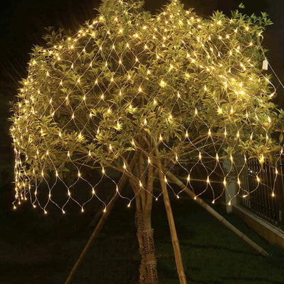 ALiLa 300 LED Net Mesh Fairy String Light Still Effect Lighting 8x6 Foot for Diwali Decoration Backdrop Garden Tree Waterproof (WhiteWarm) - ALiLA