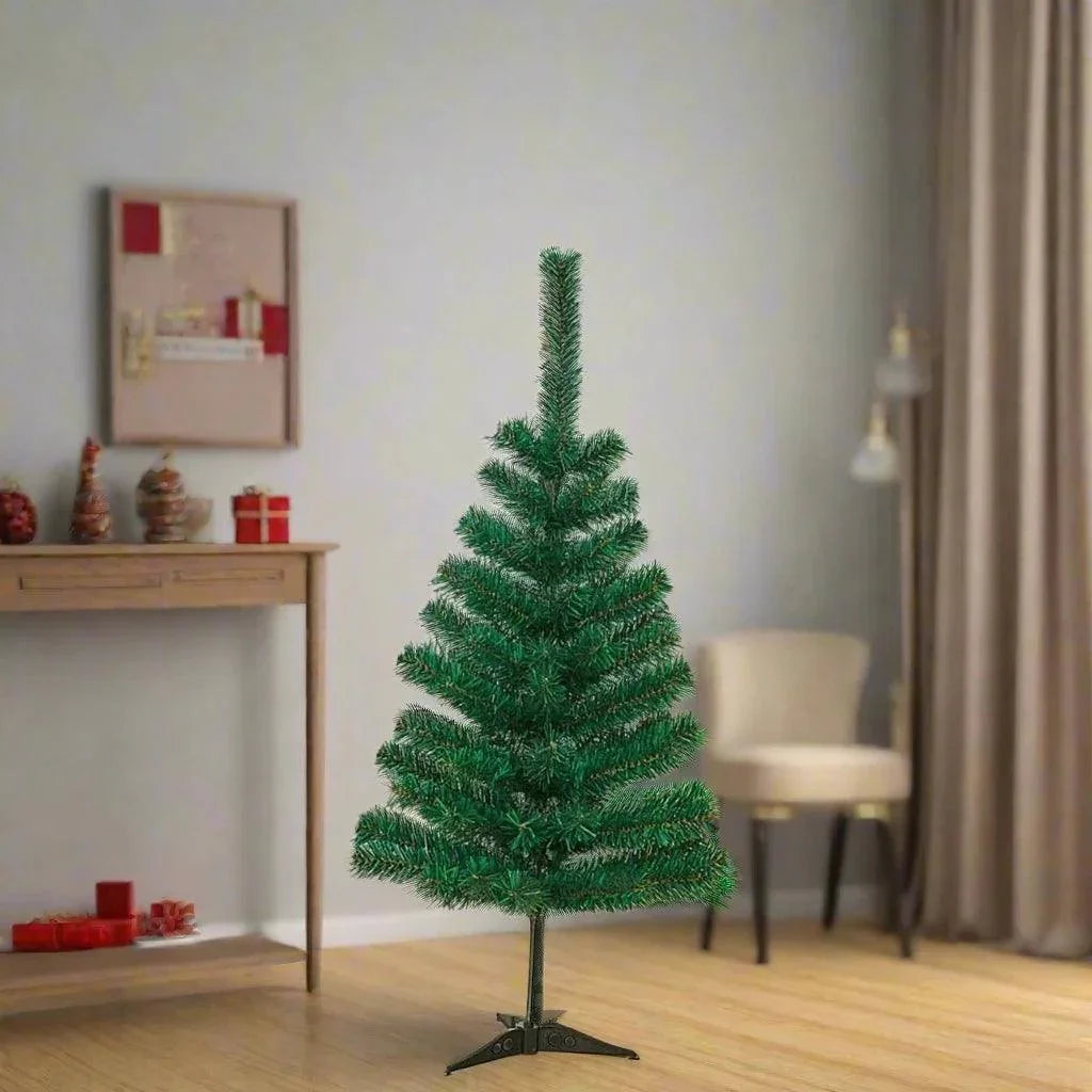 3 Feet Artificial Christmas Tree with 60 Decorations and LED String Lights - Perfect for Home, Office, or Small Spaces - ALiLA