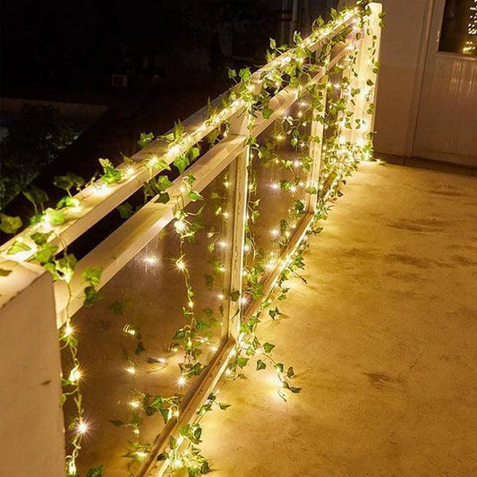 ALiLa Leaf Money Plant & Led String Lights for Home Lawn Garden Indoor Outdoor Decoration (USB Powered, 10Meter/32Feet) - ALiLA