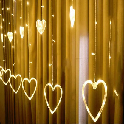 ALiLa Heart Led Net Mesh Fairy String Curtain Light for Diwali Home Garden Tree Decoration, Warmwhite - ALiLA