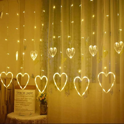 ALiLa Heart Led Net Mesh Fairy String Curtain Light for Diwali Home Garden Tree Decoration, Warmwhite - ALiLA