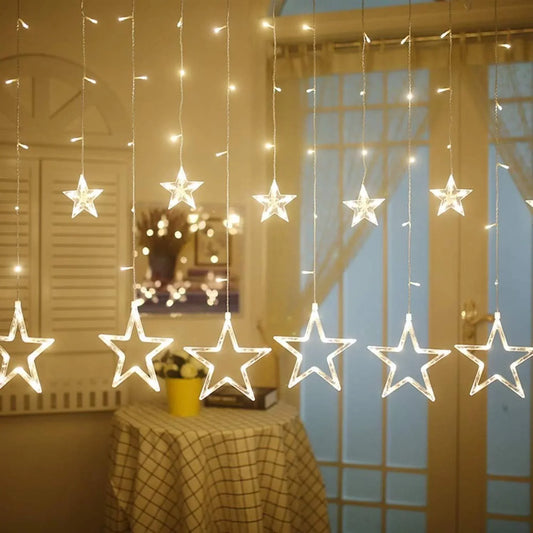 ALiLa Star Led Net Mesh Fairy String Curtain Light for Diwali Home Garden Tree Decoration, Warmwhite - ALiLA
