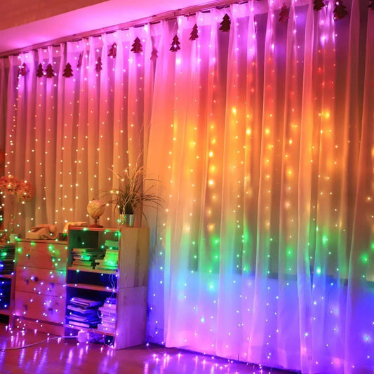 ALiLa LED Net Mesh Jaal Waterfall LED Curtain light for Window Home Diwali Decoration, 6x8 Feet, Multicolour - ALiLA