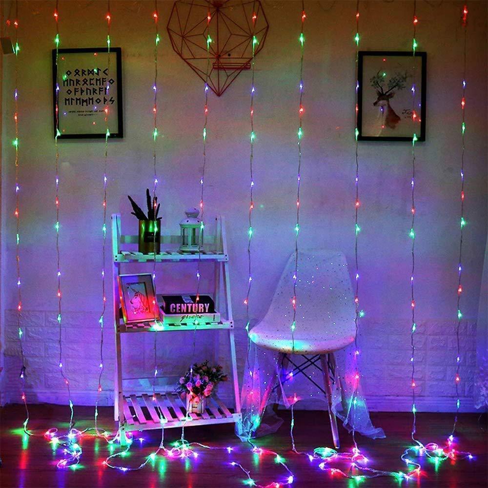 ALiLa LED Net Mesh Jaal Waterfall LED Curtain light for Window Home Diwali Decoration, 6x8 Feet, Multicolour - ALiLA