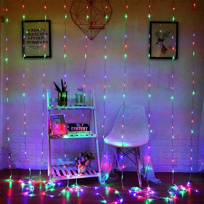ALiLa LED Net Mesh Jaal Waterfall LED Curtain light for Window Home Diwali Decoration, 6x8 Feet, Multicolour - ALiLA