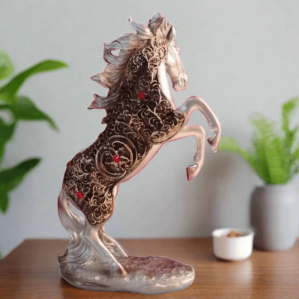 ALiLa Big Horse Statue Good Luck Vastu Showpiece Idol for Gifting & Home Office Table Desk Decoration, 16 Inches Height - ALiLA