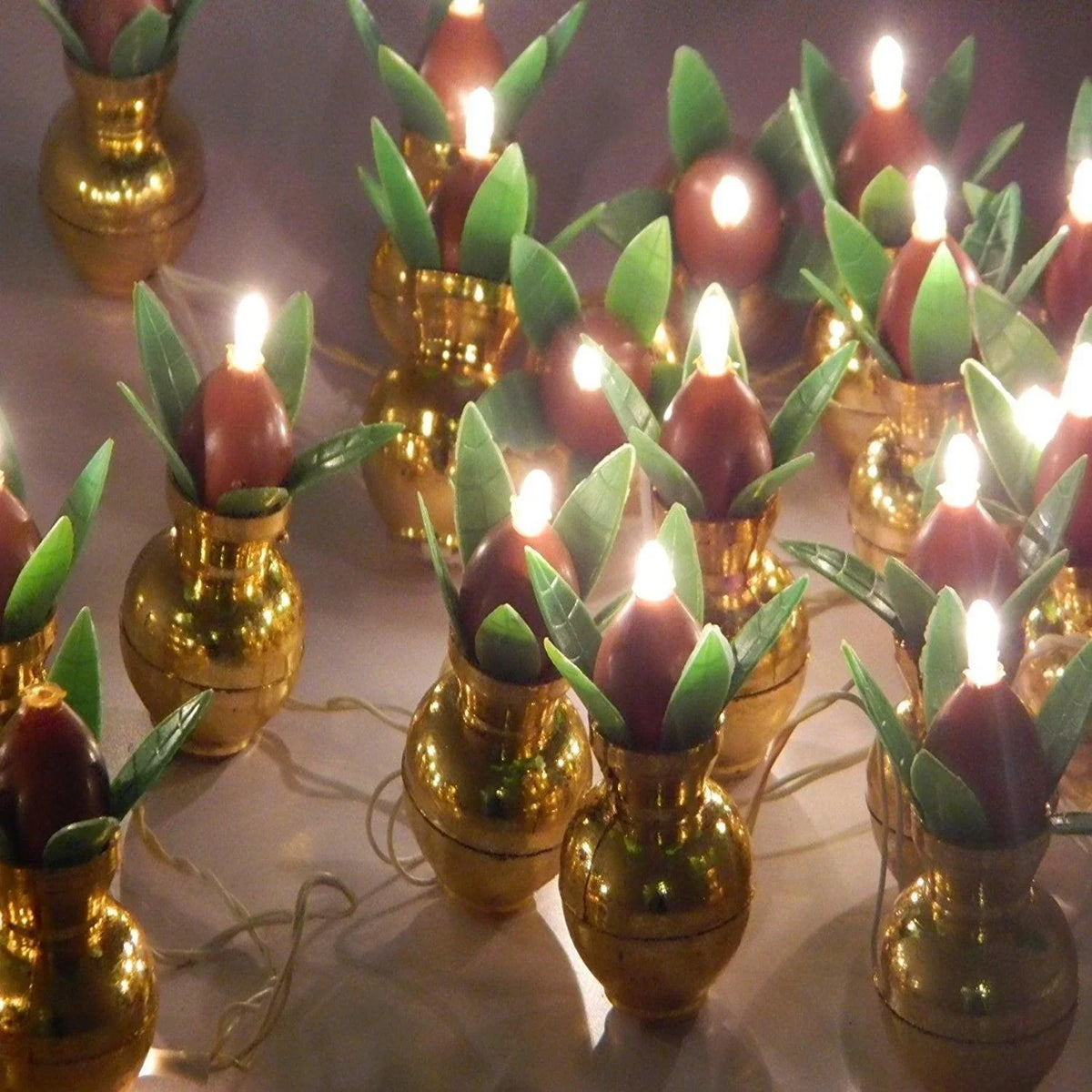ALiLa Golden Kalash Rice Light Lamp Fairy String for Home Pooja Puja Mandir Decoration Diwali Light (12Feet/3meters) - ALiLA