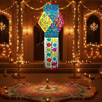 Lantern ALiLA ALiLa Lotus Lanterns Akash Kandil For Diwali Balcony, Hanging Lantern For Home Living Room Festive Decor Decoration Lanterns Lantern