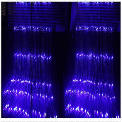ALiLa LED Net Mesh Jaal Waterfall Curtain light for Window Home Diwali Decoration, 6x8 Feet, Blue - ALiLA