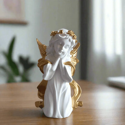 ALiLa White Fairy Angel with Wings Figurine Statue for Home Living Room Garden Shelf Mantel Decor Decoration Gifting Item, 8 Inches - ALiLA