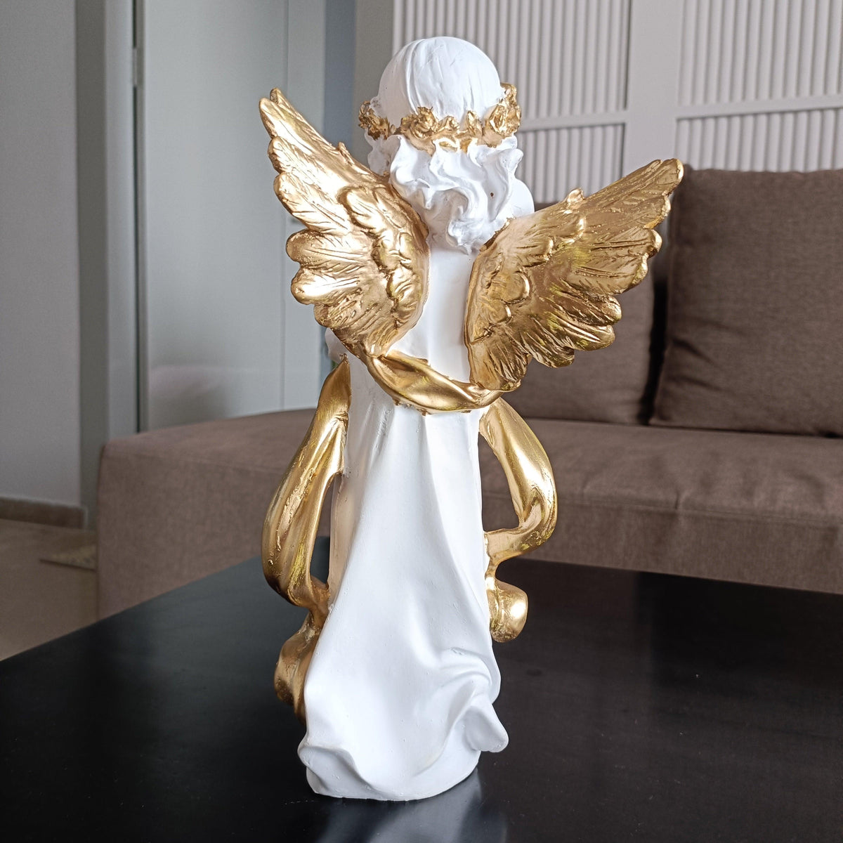 ALiLa Praying Angel Statue with Wings Figurine for Home Living Room Garden Shelf Mantel Decor Decoration Gifting Item, 12 Inches - ALiLA