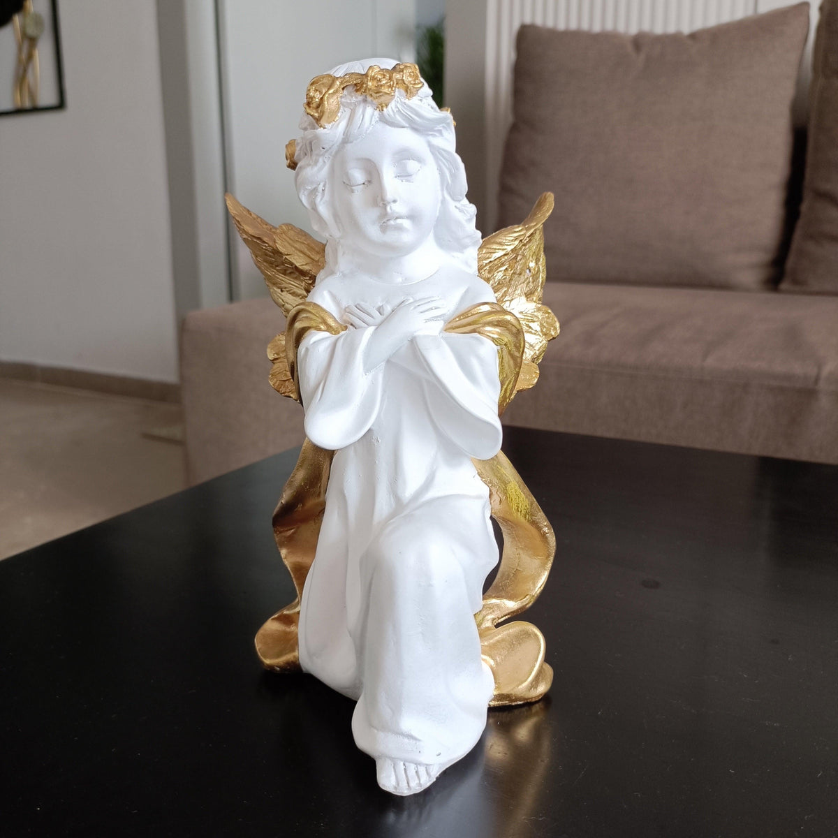 ALiLa White Fairy Angel with Wings Figurine Statue for Home Living Room Garden Shelf Mantel Decor Decoration Gifting Item, 8 Inches - ALiLA
