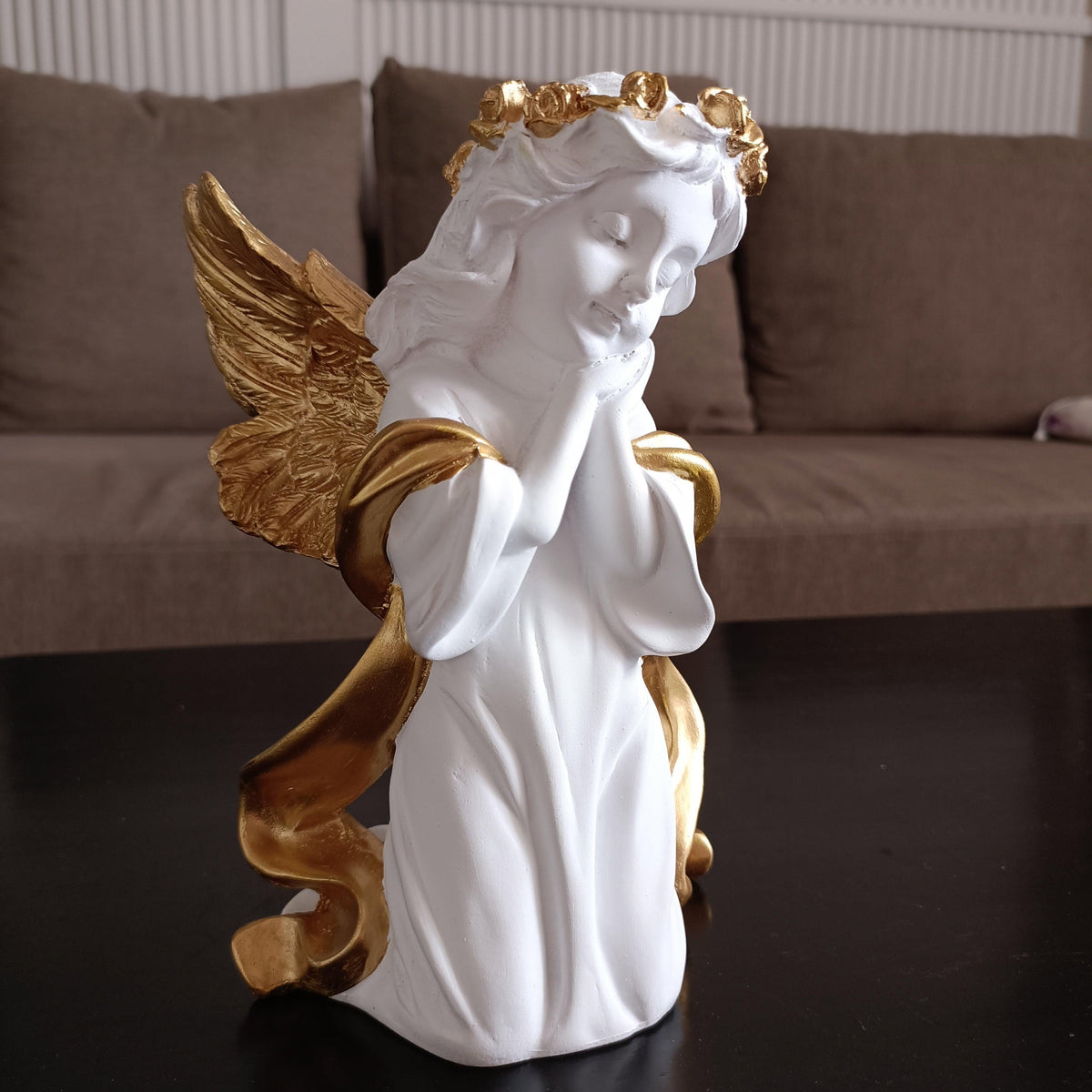 ALiLa White Fairy Angel with Wings Figurine Statue for Home Living Room Garden Shelf Mantel Decor Decoration Gifting Item, 8 Inches - ALiLA
