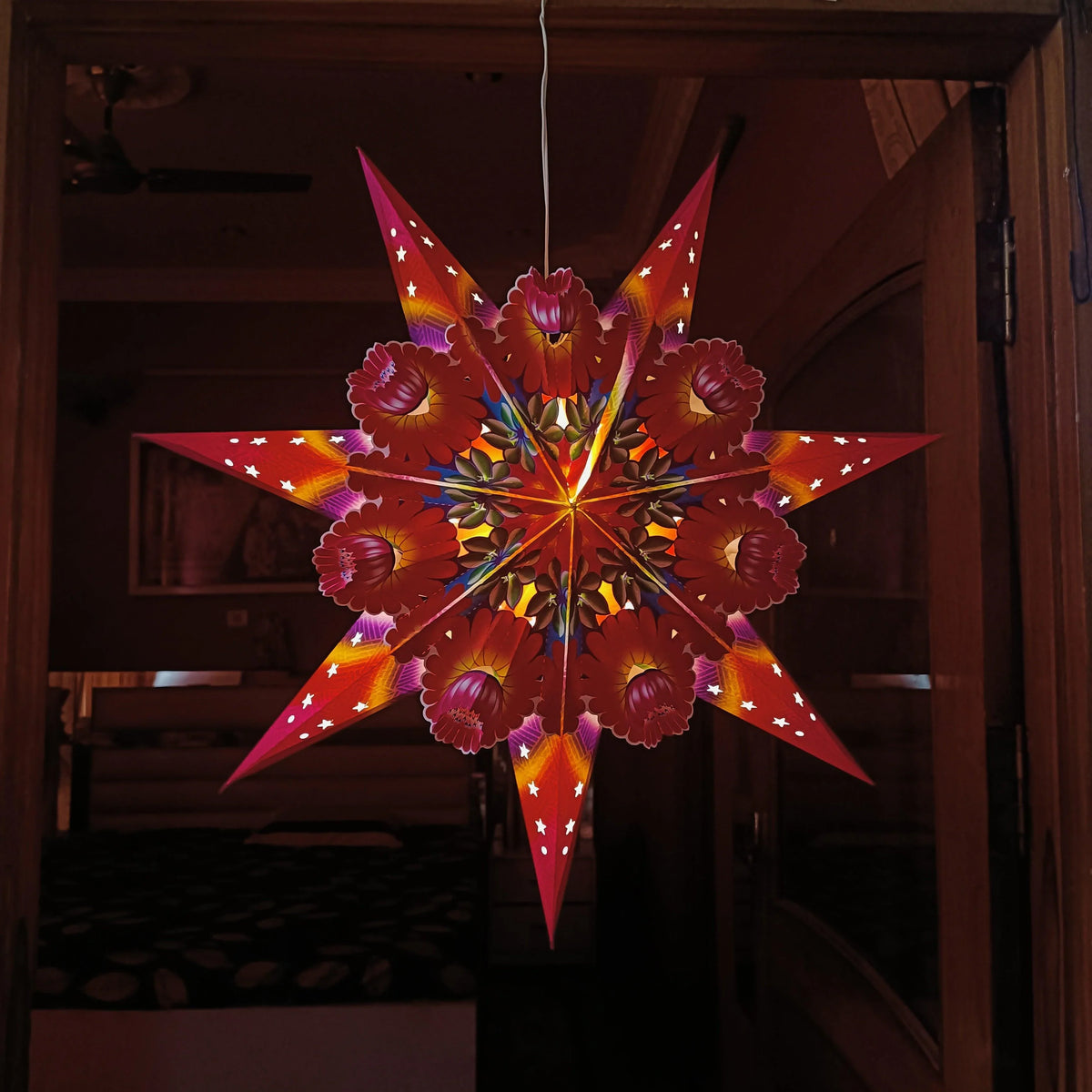 ALiLa Star Lantern Kandil For Diwali Christmas Balcony, Akash Hanging Lantern For Home Living Room Xmas Festive Decor Decoration - ALiLA
