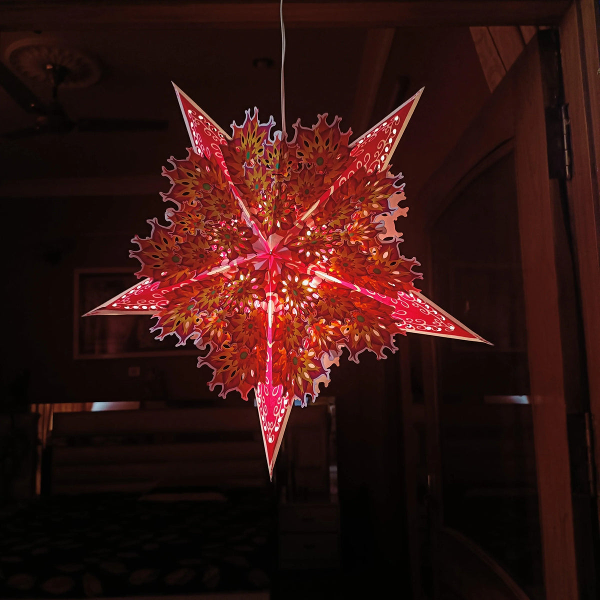 ALiLa Star Lantern Kandil For Diwali Christmas Balcony, Akash Hanging Lantern For Home Living Room Xmas Festive Decor Decoration - ALiLA