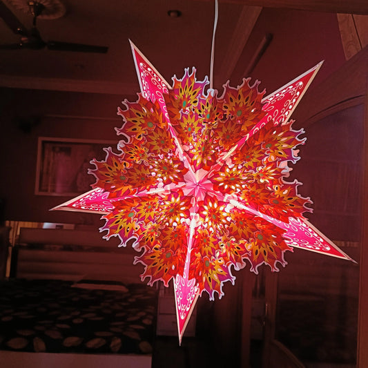 ALiLa Star Lantern Kandil For Diwali Christmas Balcony, Akash Hanging Lantern For Home Living Room Xmas Festive Decor Decoration - ALiLA