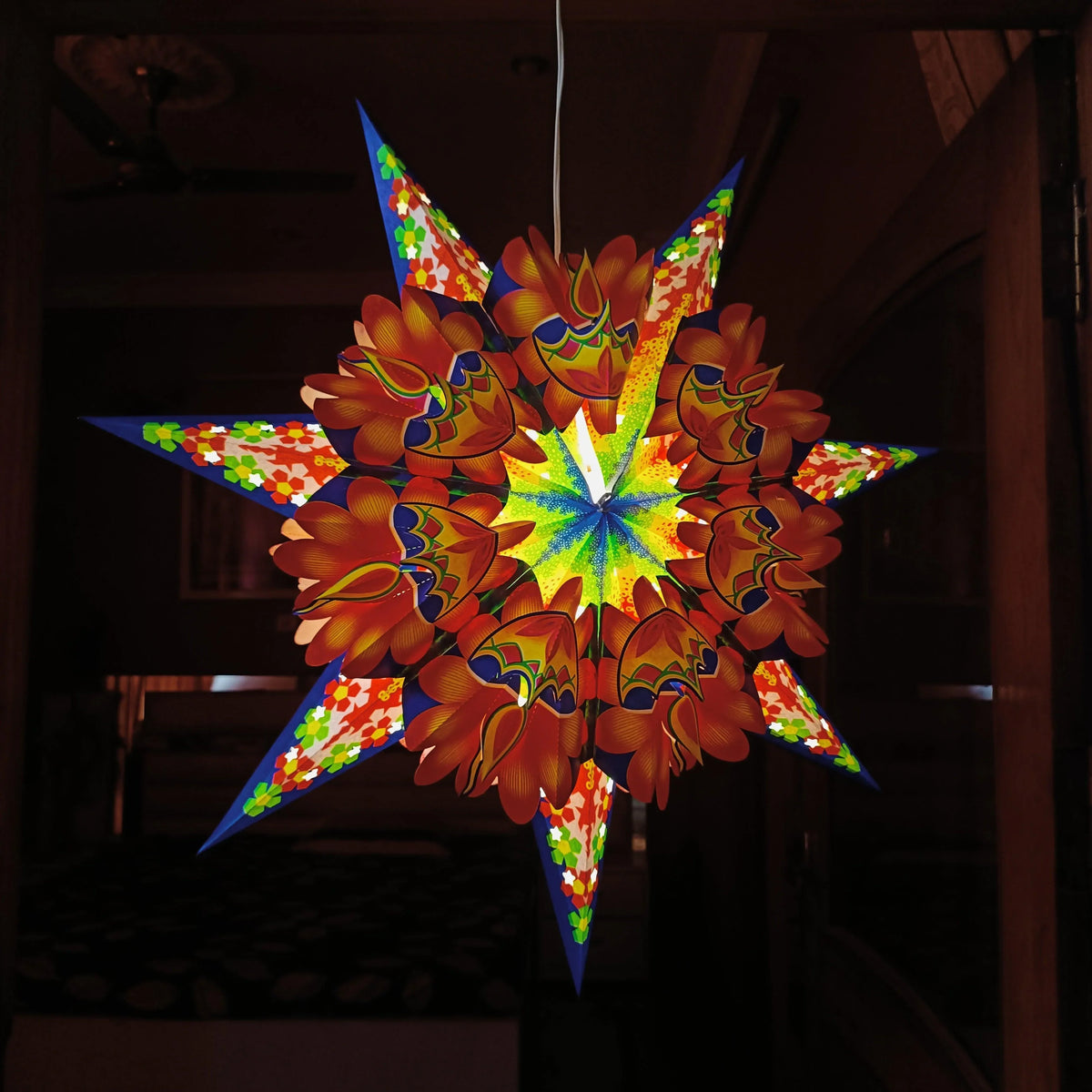 ALiLa Star Lantern Kandil For Diwali Christmas Balcony, Akash Hanging Lantern For Home Living Room Xmas Festive Decor Decoration - ALiLA