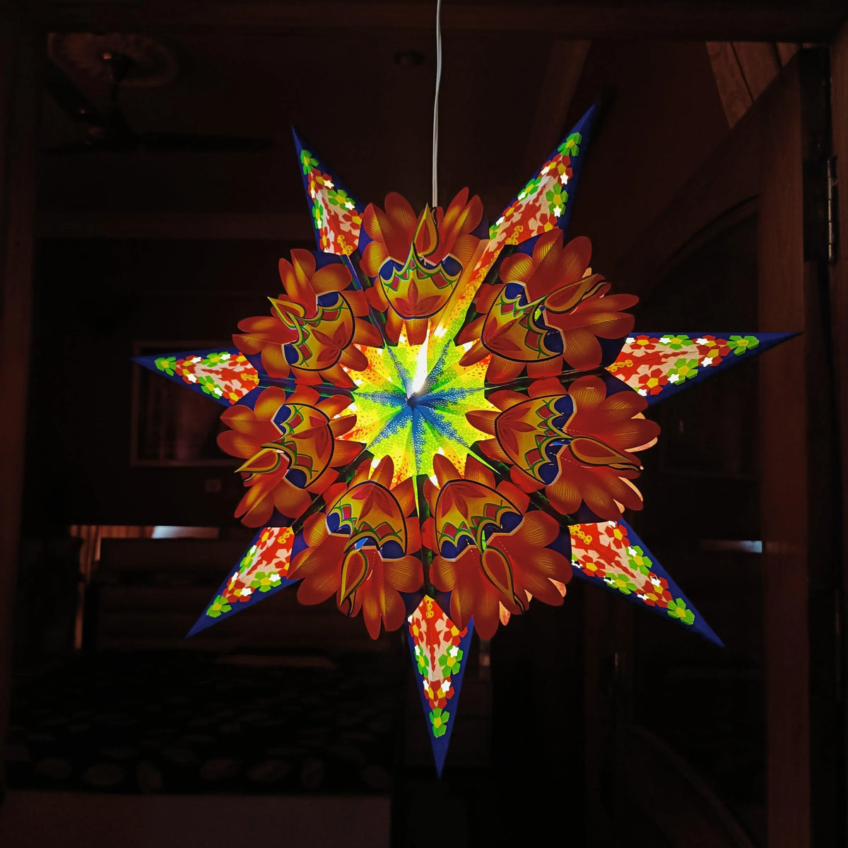 ALiLa Star Lantern Kandil For Diwali Christmas Balcony, Akash Hanging Lantern For Home Living Room Xmas Festive Decor Decoration - ALiLA
