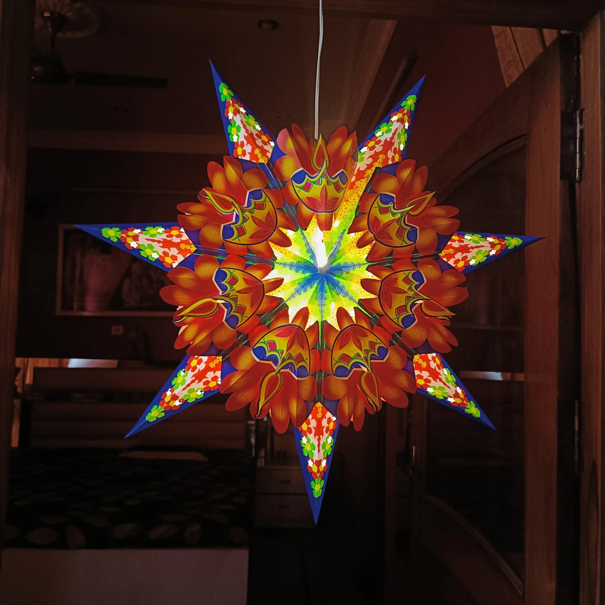 ALiLa Star Lantern Kandil For Diwali Christmas Balcony, Akash Hanging Lantern For Home Living Room Xmas Festive Decor Decoration - ALiLA
