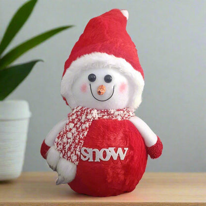 Snowman Toy Christmas Home Decoration Item Gifting Soft Cute Toy for Kids Festive Decor, 14.5 inch Height - ALiLA