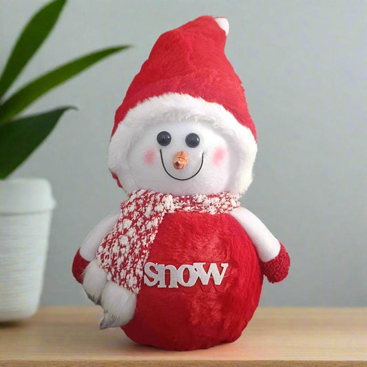 Snowman Toy Christmas Home Decoration Item Gifting Soft Cute Toy for Kids Festive Decor, 14.5 inch Height - ALiLA