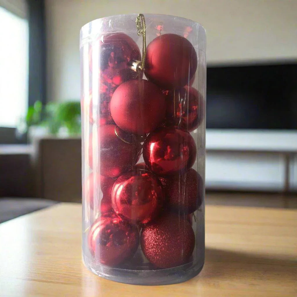 Christmas Xmas Tree Hanging Ornaments Red Ball for Decoration & Gifting, 5cm 20pc - ALiLA