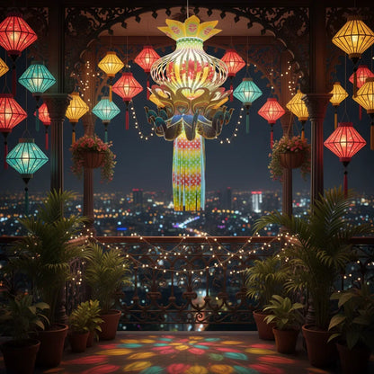 Lantern ALiLA ALiLa Akash Kandil For Diwali Balcony, Hanging Lantern For Home Living Room Festive Decor Decoration Lanterns Lantern