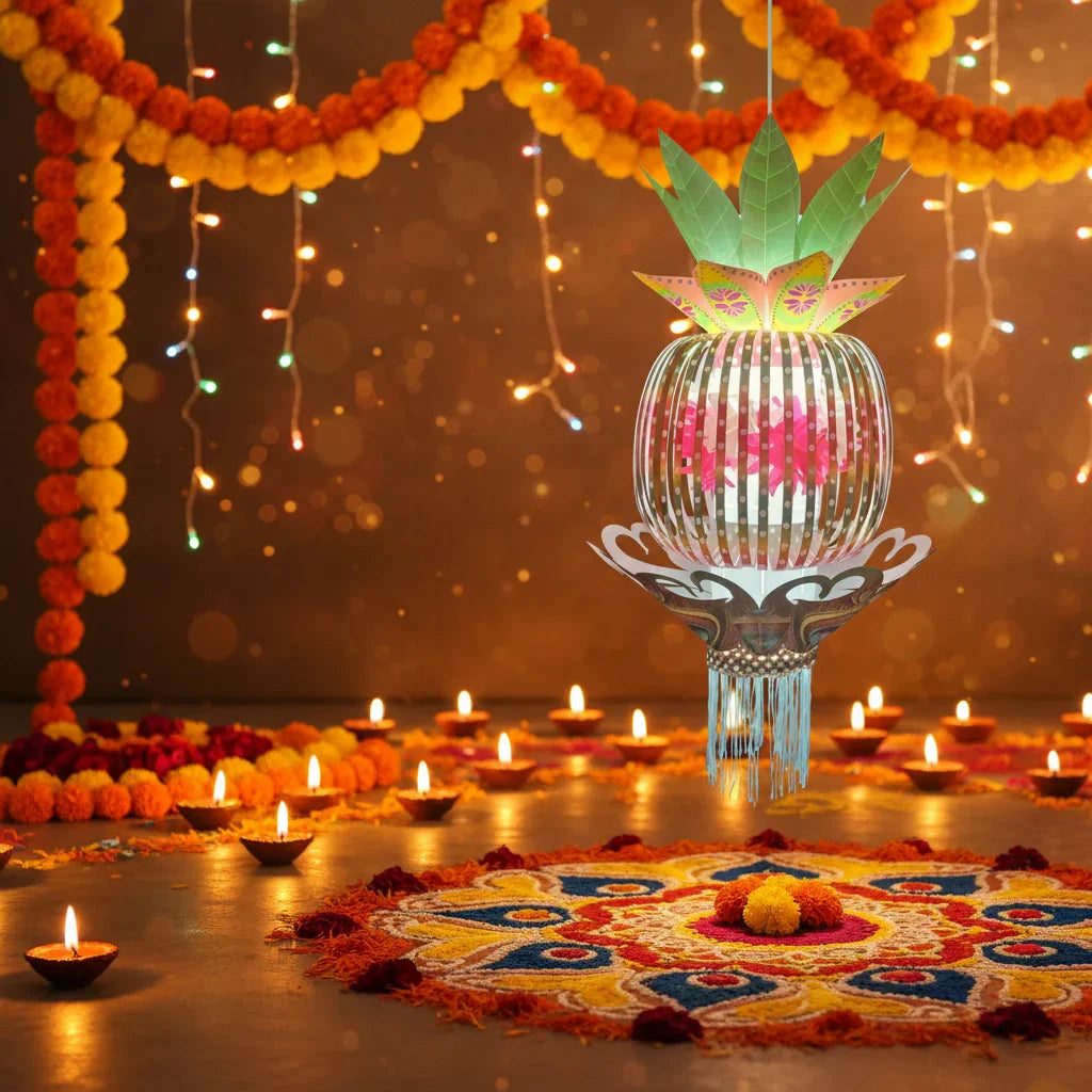 Lantern ALiLA ALiLa 3D Peacock Akash Kandil For Diwali Balcony, Hanging Lantern For Home Living Room Festive Decor Decoration Lanterns Lantern