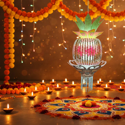Lantern ALiLA ALiLa 3D Peacock Akash Kandil For Diwali Balcony, Hanging Lantern For Home Living Room Festive Decor Decoration Lanterns Lantern