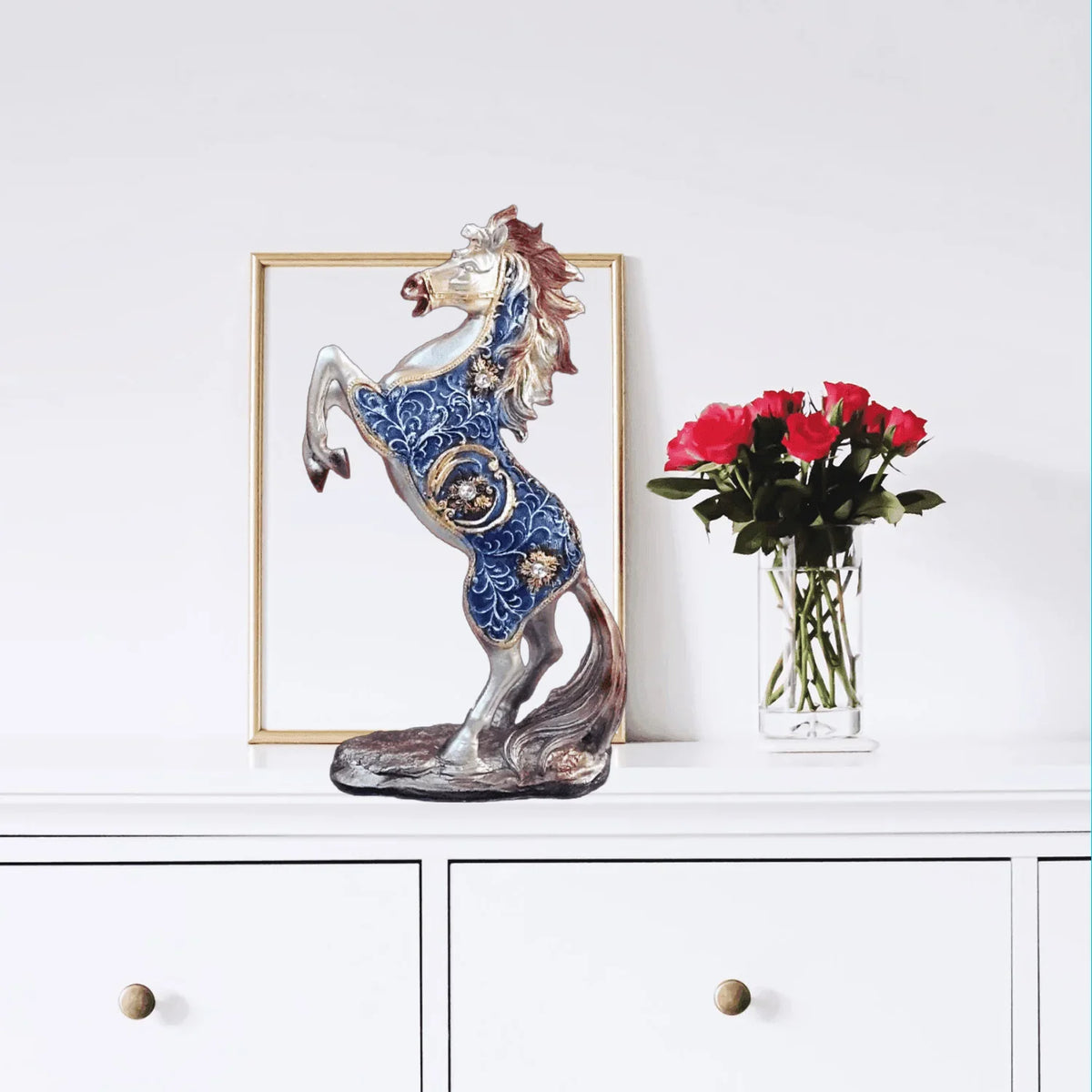 ALiLa Jumping Horse in Antique Designer Exclusive Showpiece Idol Statue for Gifting & Home Table Decoration, 13 inch Height… - ALiLA