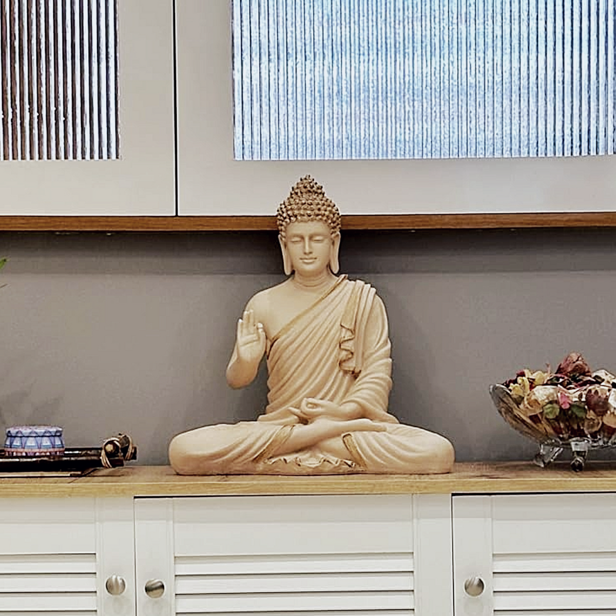 Statue ALiLA ALiLa Meditating Buddha Idol Vastu Statue Showpiece for Home Garden Living Room Decor Decoration Gift Gifting Items, 14 inches / 35cm / 1 Feet Statue