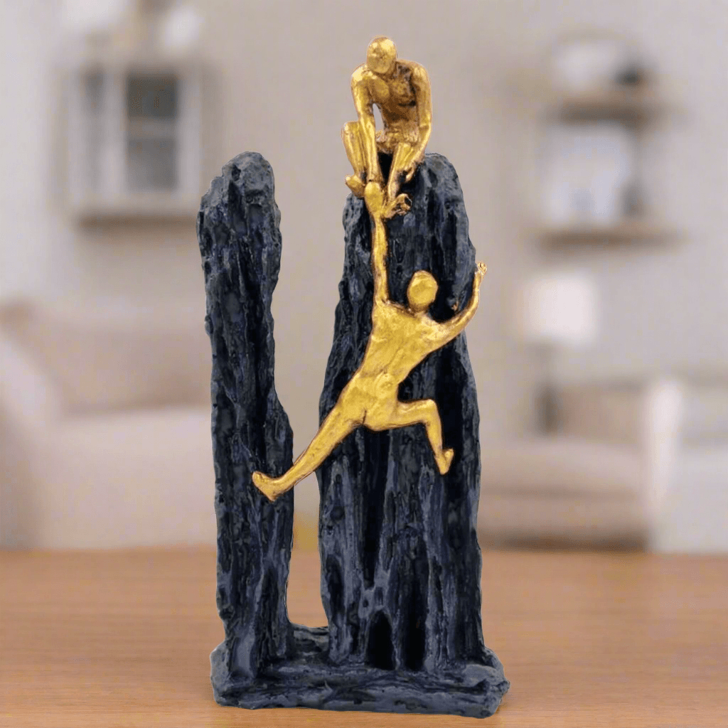 Human Climbing Mountain Statue Showpiece Idol for Gifting & Home Table Decoration Vastu Lucky, 10 Inches Height - ALiLA