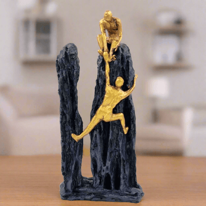 Human Climbing Mountain Statue Showpiece Idol for Gifting & Home Table Decoration Vastu Lucky, 10 Inches Height - ALiLA