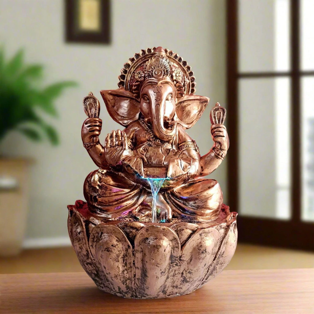 ALiLa Big Ganesha Waterfall Fountain with LED Lights Home Indoor/Outdoor/Lawn/Balcony/Garden Decoration & Gifting item - ALiLA
