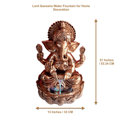 ALiLa Big Ganesha Waterfall Fountain with LED Lights Home Indoor/Outdoor/Lawn/Balcony/Garden Decoration & Gifting item - ALiLA