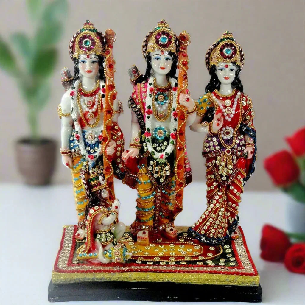 Statue ALiLA ALiLa Shri Ram Rama Adipurusha God Idol Murti Statue for Home Ram Mandir Temple Pooja, 13.5 Inch Height (Copy) Statue