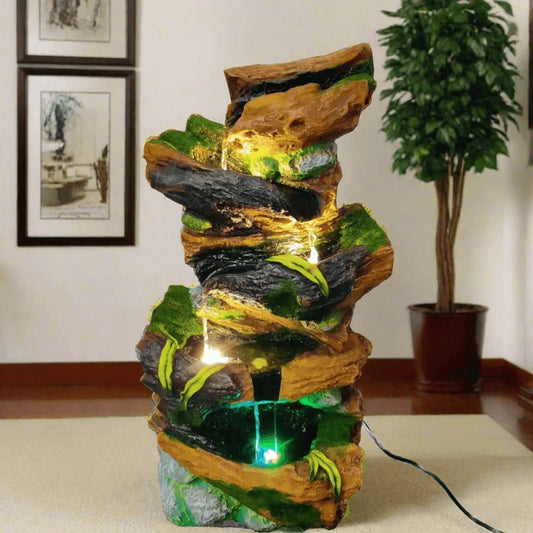 ALiLa Nature Waterfall Fountain for Home Office Hotel Living Room Decor with Led Lights - ALiLA
