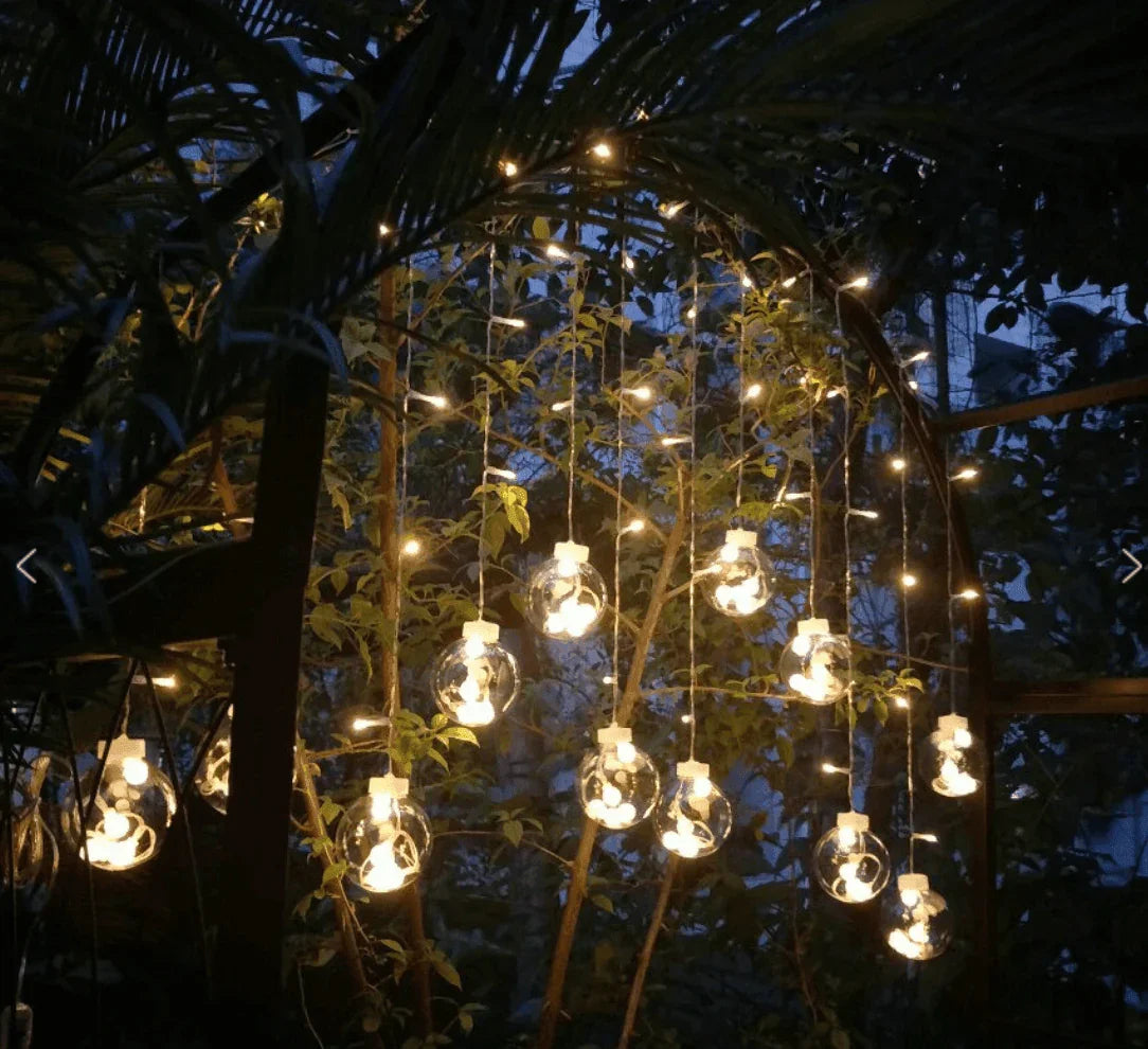 ALiLa Glass Ball Led Net Mesh Fairy String Curtain Light for Diwali Home Garden Tree Decoration, WarmWhite - ALiLA