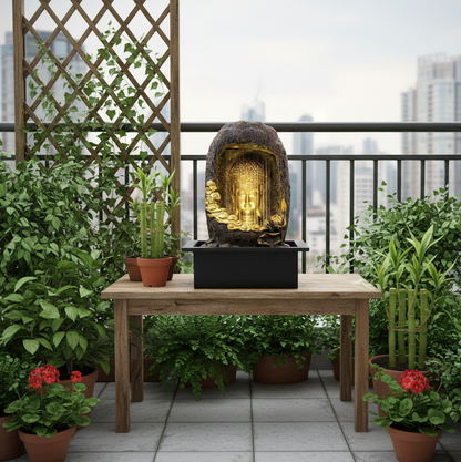 Water Fountain ALiLA ALiLa Buddha Statue Waterfall Fountain for Home Living Room Decoration Indoor/Outdoor Gifting item Water Fountain