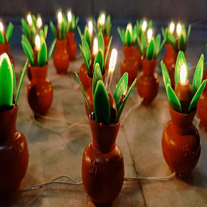 ALiLa Brown Kalash Rice Light Lamp Fairy String for Home Pooja Puja Mandir Decoration Diwali Light (12Feet/3meters) - ALiLA