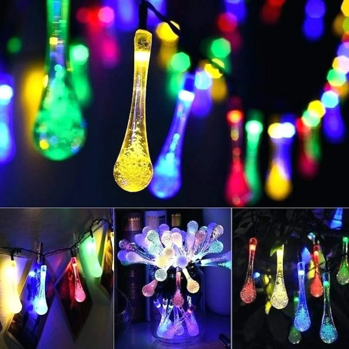ALiLa Waterdrop Led String Lights for Home Lawn Garden Indoor Outdoor Decoration, 3.5Meter - ALiLA