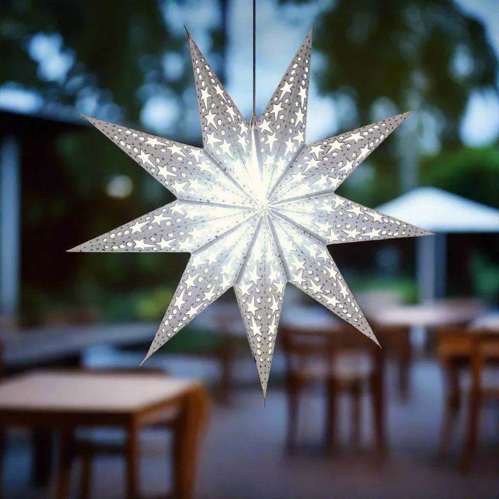 ALiLa White Star Lantern Kandil For Diwali Christmas Balcony, Akash Hanging Lantern For Home Living Room Xmas Festive Decor Decoration - ALiLA