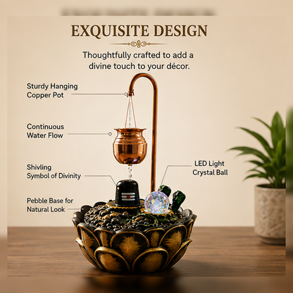 Water Fountain ALiLA ALiLa Lord Shiva Shivling Waterfall Fountain with LED | Pooja & Home Decor Water Fountain