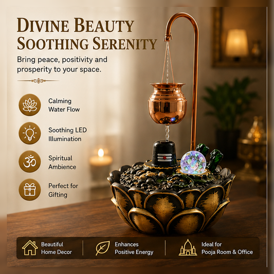 Water Fountain ALiLA ALiLa Lord Shiva Shivling Waterfall Fountain with LED | Pooja & Home Decor Water Fountain