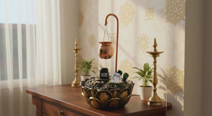 ALiLa Lord Shiva Shivling Waterfall Fountain with LED | Pooja & Home Decor