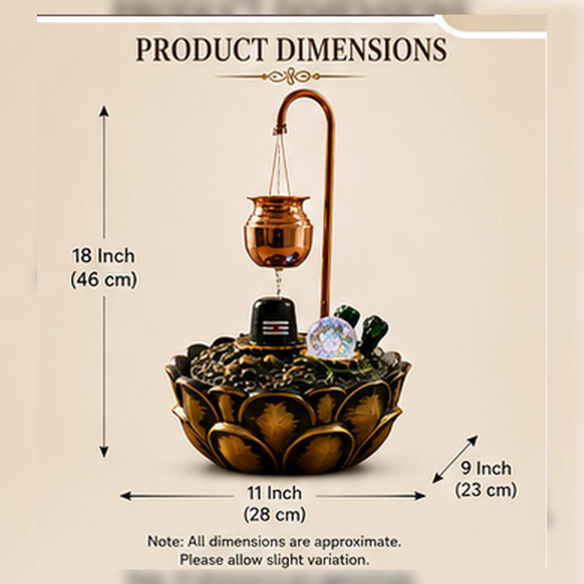 Water Fountain ALiLA ALiLa Lord Shiva Shivling Waterfall Fountain with LED | Pooja & Home Decor Water Fountain