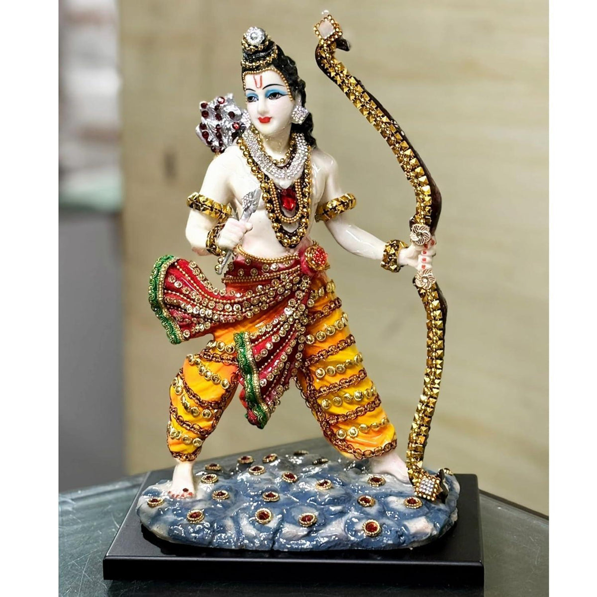 ALiLa Shri Ram Rama Adipurusha God Idol Murti Statue for Home Ram Mandir Temple Pooja, 13.5 Inch Height - ALiLA
